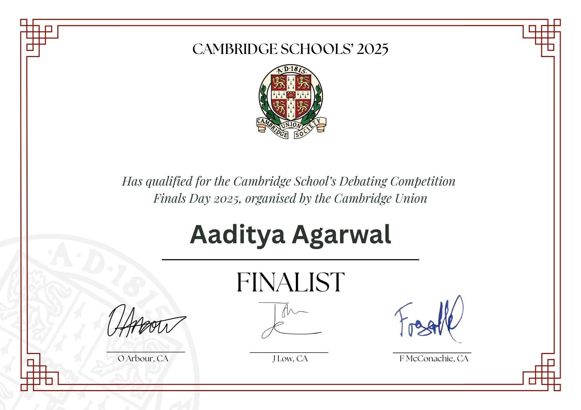 Cambridge Union Team India